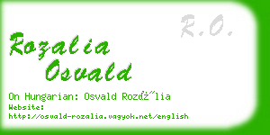 rozalia osvald business card